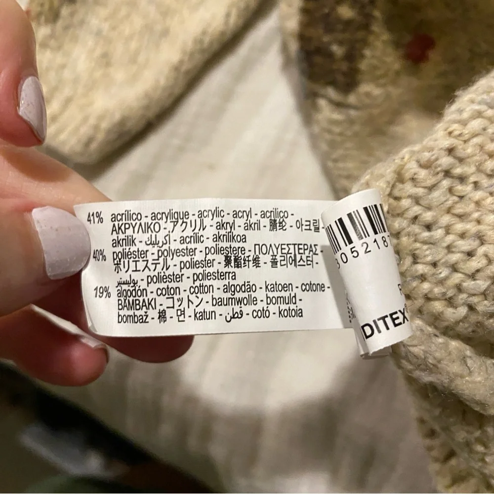 ZARA baby boys girls oatmeal reindeer knit sweater holiday winter warm 12-18m